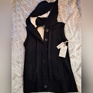 Black Cable Knit Hoodie